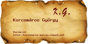 Korcsmáros György névjegykártya